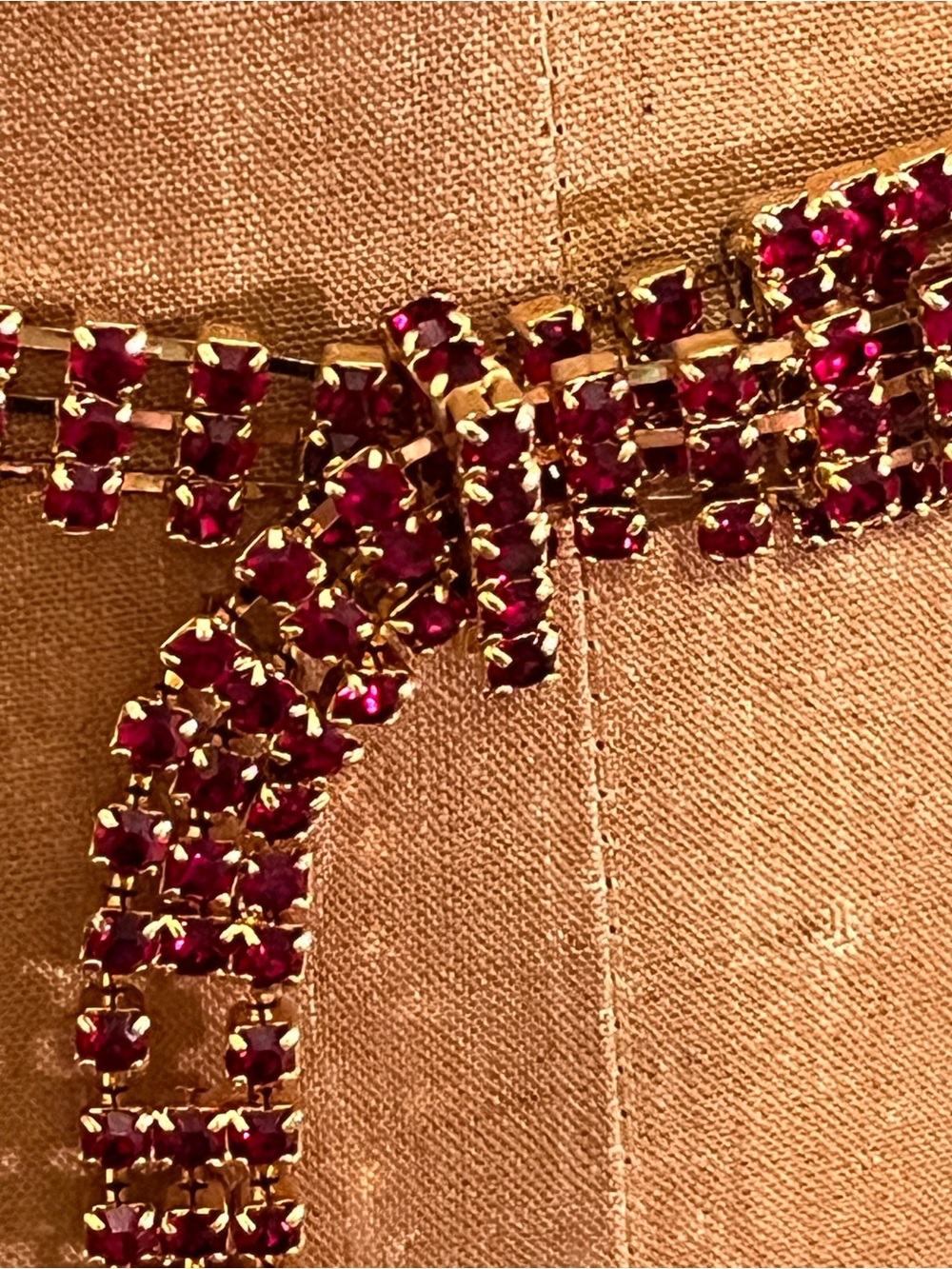 Ruby Red Rhinestone Metallic Belt Unique